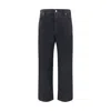 Fendi Denim Trousers With Straight Leg And Pockets In Black