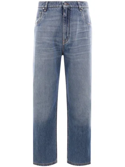 Fendi Straight Leg Jeans Clothing In Blue