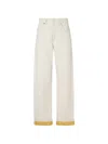 Fendi Ff Reverse Denim Jeans Belt Loops In Neutral