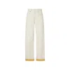 Fendi Ff Reverse Denim Jeans Belt Loops In Neutral