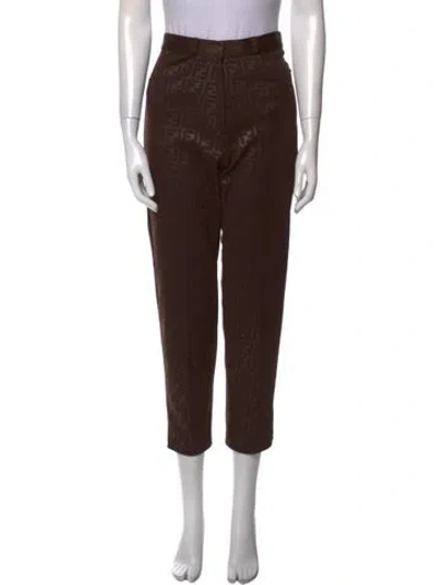 Pre-owned Fendi Straight Leg Pants In Brown