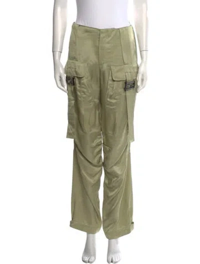 Pre-owned Fendi Straight Leg Pants In Green