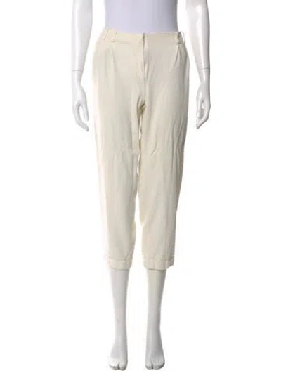 Pre-owned Fendi Straight Leg Pants In White