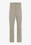 Fendi Straight-leg Pants With Zipped Pockets In Neutral