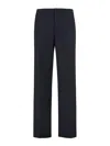Fendi Night Blue Virgin Wool Trousers In Blue