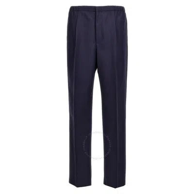 Fendi Straight-leg Wool Trousers In Blue