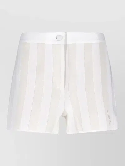 Fendi Straight Shorts Side Pockets Striped Pattern In White