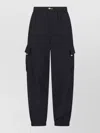 Fendi Straight Trousers Elastic Waistband Cargo Pockets In Black