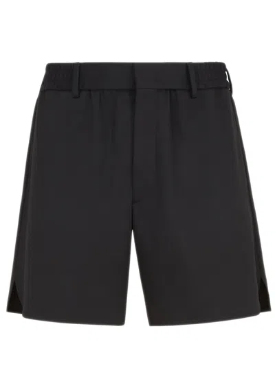 Fendi Straight-fit Bermuda Shorts With Elastic Waist - Size 48 In Black