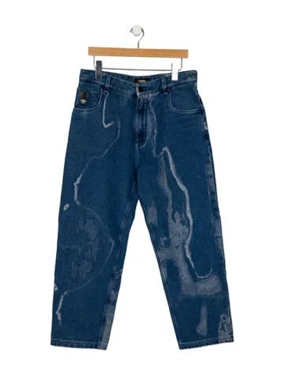 Pre-owned Fendi Straight-leg Jeans In Blue