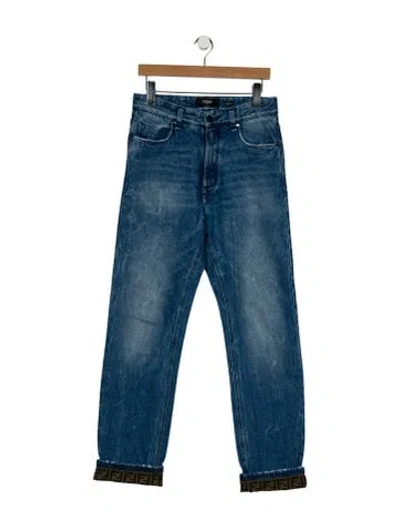 Pre-owned Fendi Straight-leg Jeans In Blue