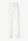 Fendi White Technical Canvas Straight-leg Trousers In White