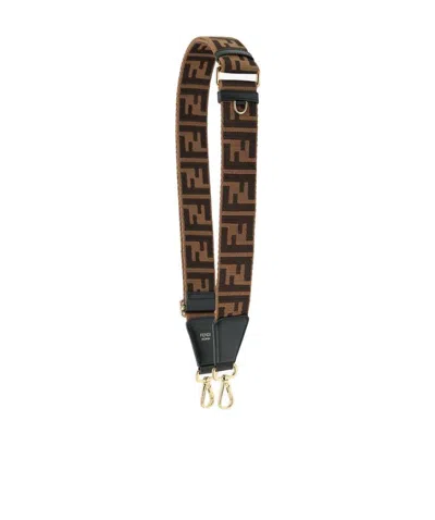 Fendi Strap You Double Clasp Adjustable Shoulder Strap In Brown