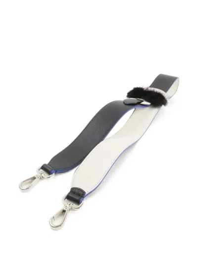Pre-owned Fendi Strap You Fur-trim Bag Strap In Black