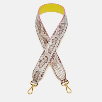 Pre-owned Fendi Strap You Shoulder Bag Strap Multicolor Python