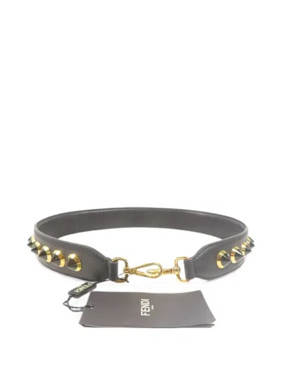 Pre-owned Fendi Strap You Studded Shoulder Strap In Black