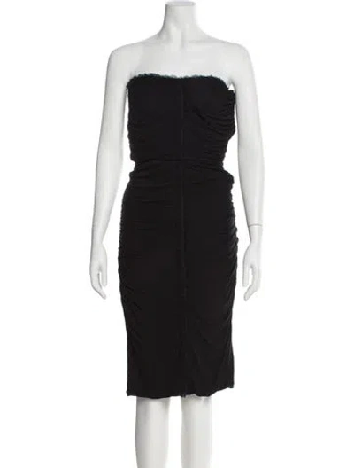 Pre-owned Fendi Strapless Mini Dress In Black