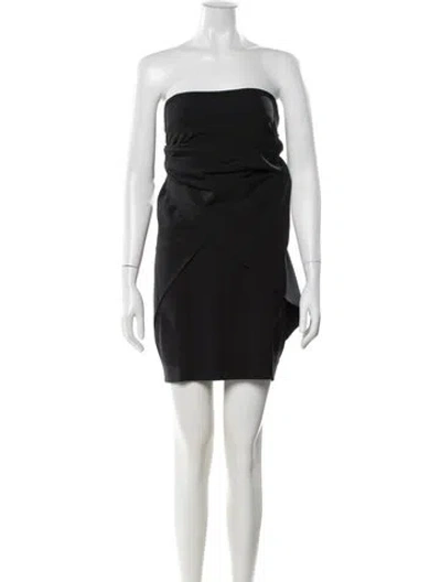 Pre-owned Fendi Strapless Mini Dress In Black