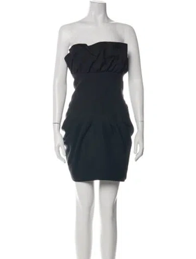 Pre-owned Fendi Strapless Mini Dress In Black