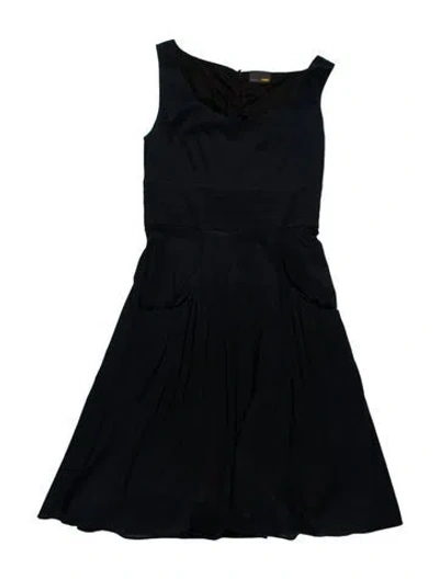 Pre-owned Fendi Strapless Mini Dress In Blue