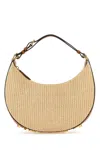 FENDI STRAW SMALL FENDIGRAPHY HANDBAG