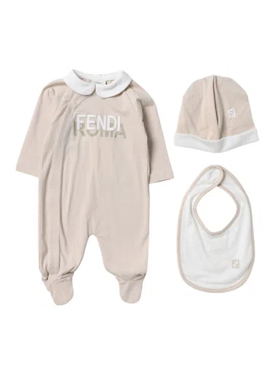 Fendi Kids' Stretch Jumpsuit In Gray