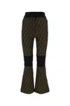 Fendi Brown Ff Canvas Trousers In Brown