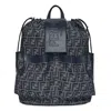 Fendi Strike Medium Ff Jacquard Backpack In Blue