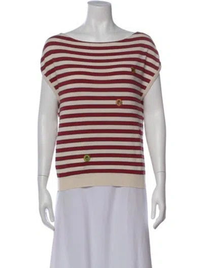 Pre-owned Fendi Striped Bateau Neckline Top In Multi