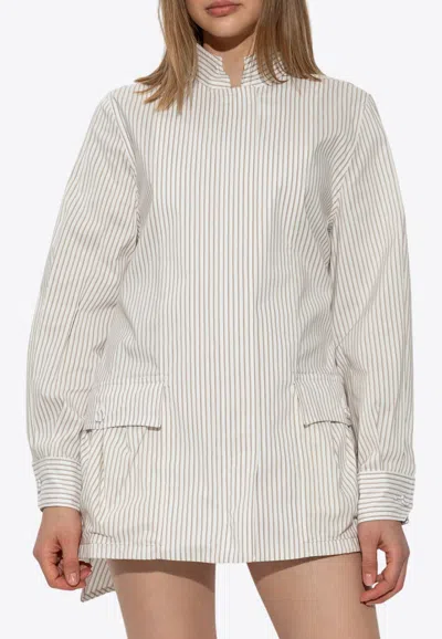 Fendi Striped Belted Shirt