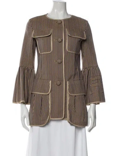 Pre-owned Fendi Striped Blazer In Neutral