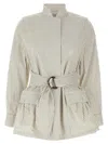 Fendi Contrasting Striped Cotton-silk Blouson In Neutral