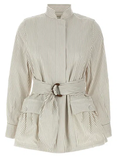 Fendi Striped Blouson Casual Jackets And Parka White