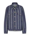 Fendi Striped Button-up Jacket In Gray