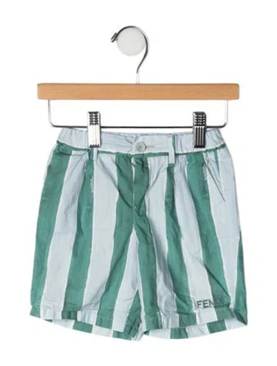 Pre-owned Fendi Babies' Striped Casual Shorts In Green