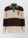 Fendi Striped Cotton Polo Shirt In Multi