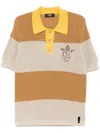 Fendi Logo Club Crest Ribbed Knit Polo T-shirt