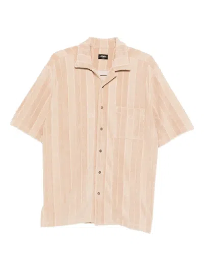 Fendi Striped Cotton Shirt In Gray