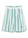 Fendi Striped Cotton Shirts In Blue
