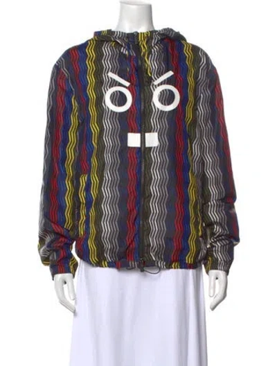 Pre-owned Fendi Striped Crew Neck Hoodie In Multicolor