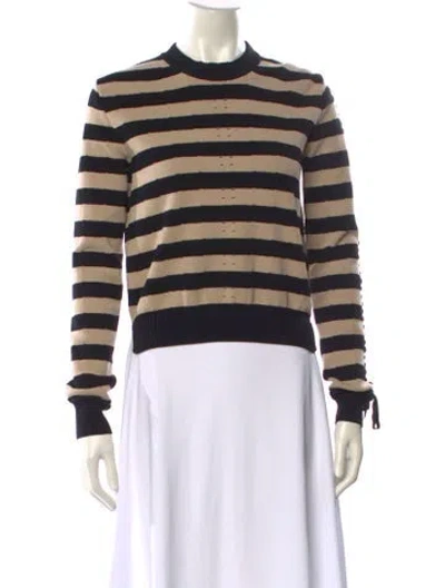Pre-owned Fendi Striped Crew Neck Sweater In Neutral
