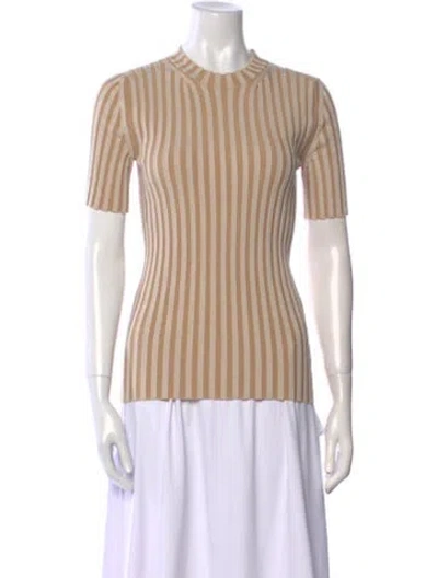 Pre-owned Fendi Striped Crew Neck T-shirt In Neutral