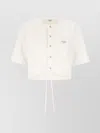 Fendi Women's Cream-coloured Cotton And Silk Cropped Shirt