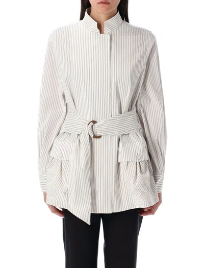 Fendi Striped Jacket In Cream Stripes