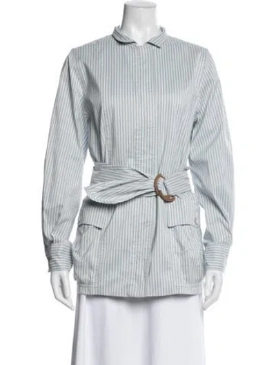 Pre-owned Fendi Striped Jacket In Blue