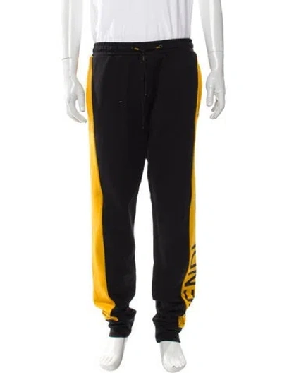 Pre-owned Fendi Striped Joggers In Black