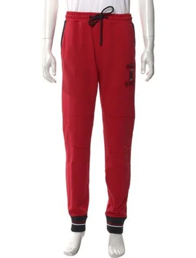 Pre-owned Fendi Striped Joggers In Red