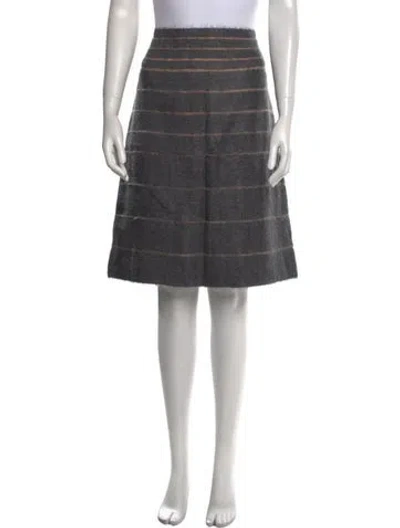 Pre-owned Fendi Striped Knee-length Skirt In Gray