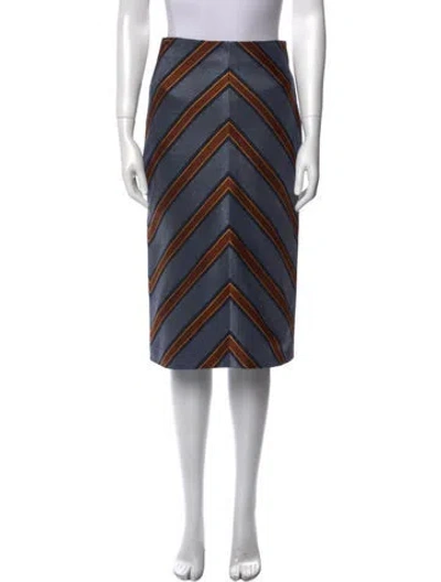 Pre-owned Fendi Striped Knee-length Skirt W/ Tags In Blue