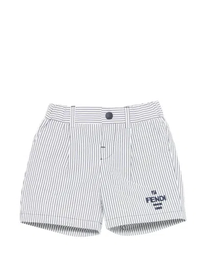 Fendi Babies' Striped Logo Shorts In Multi